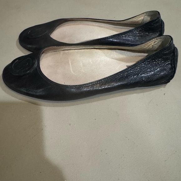 Michael Kors Women's Leather Logo Top Driver Ballet Flats, Black, Size 9.5 - Picture 2 of 8